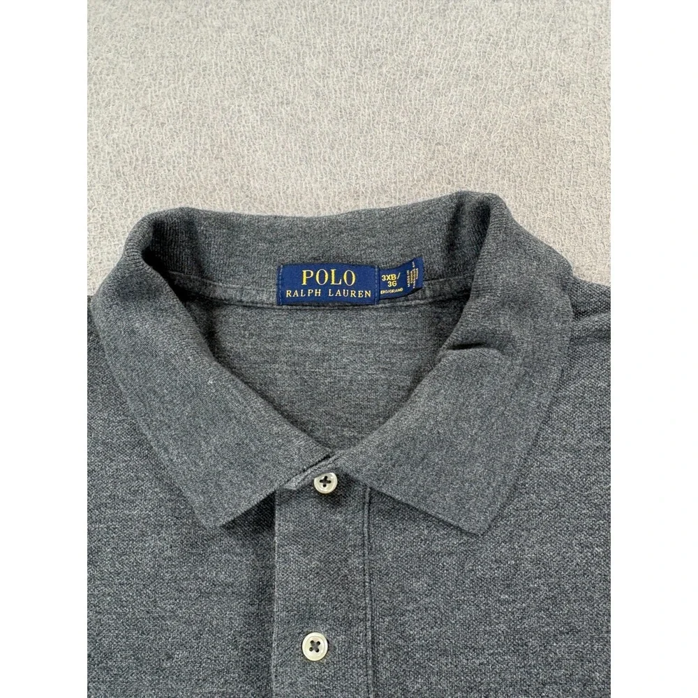 Polo Ralph Lauren Classis Solid Cotton S/S Polo Shirt (Men's 3XL Big) Gray